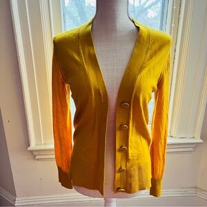 Tori Burch Women's Mustard Cardigan Sweater